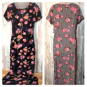 Bundle of 2 floral t-shirt maxi dresses